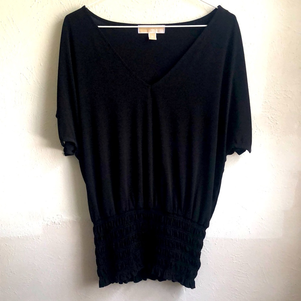 Michael Kors cinched waist v-neck blouse
